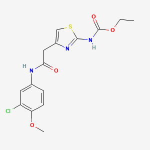 molecular formula C15H16ClN3O4S B2946801 Ethyl (4-(2-((3-chloro-4-methoxyphenyl)amino)-2-oxoethyl)thiazol-2-yl)carbamate CAS No. 946314-57-4
