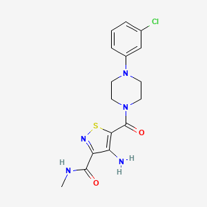 4-amino-5-(4-(3-chlorophenyl)piperazine-1-carbonyl)-N-methylisothiazole-3-carboxamide