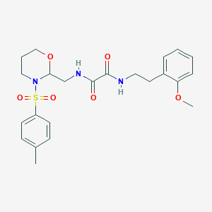 molecular formula C23H29N3O6S B2946809 N1-(2-甲氧基苯乙基)-N2-((3-甲苯磺酰基-1,3-恶嗪-2-基)甲基)草酰胺 CAS No. 872862-69-6