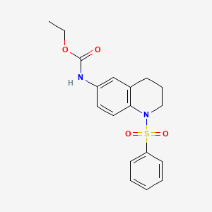 molecular formula C18H20N2O4S B2946814 Ethyl (1-(phenylsulfonyl)-1,2,3,4-tetrahydroquinolin-6-yl)carbamate CAS No. 942006-51-1