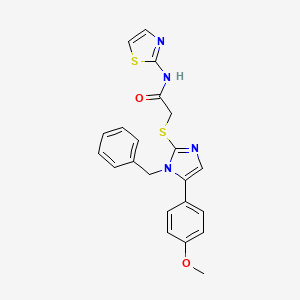 2-((1-benzyl-5-(4-methoxyphenyl)-1H-imidazol-2-yl)thio)-N-(thiazol-2-yl)acetamide