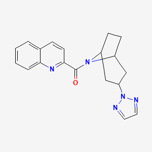 molecular formula C19H19N5O B2946823 ((1R,5S)-3-(2H-1,2,3-三唑-2-基)-8-氮杂双环[3.2.1]辛烷-8-基)(喹啉-2-基)甲苯酮 CAS No. 2108989-08-6