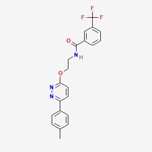 molecular formula C21H18F3N3O2 B2946839 N-(2-((6-(p-tolyl)pyridazin-3-yl)oxy)ethyl)-3-(trifluoromethyl)benzamide CAS No. 1004665-45-5
