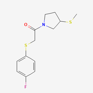 2-((4-Fluorophenyl)thio)-1-(3-(methylthio)pyrrolidin-1-yl)ethanone