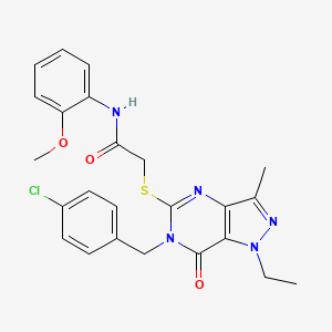 2-({6-[(4-chlorophenyl)methyl]-1-ethyl-3-methyl-7-oxo-1H,6H,7H-pyrazolo[4,3-d]pyrimidin-5-yl}sulfanyl)-N-(2-methoxyphenyl)acetamide
