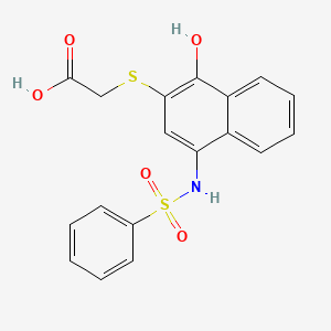 2-[4-(Benzenesulfonamido)-1-hydroxynaphthalen-2-yl]sulfanylacetic acid