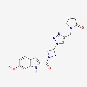 1-((1-(1-(6-methoxy-1H-indole-2-carbonyl)azetidin-3-yl)-1H-1,2,3-triazol-4-yl)methyl)pyrrolidin-2-one