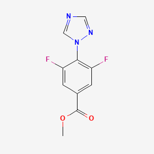 molecular formula C10H7F2N3O2 B2946853 methyl 3,5-difluoro-4-(1H-1,2,4-triazol-1-yl)benzenecarboxylate CAS No. 866009-52-1
