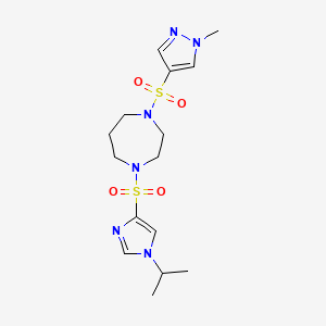 1-((1-isopropyl-1H-imidazol-4-yl)sulfonyl)-4-((1-methyl-1H-pyrazol-4-yl)sulfonyl)-1,4-diazepane