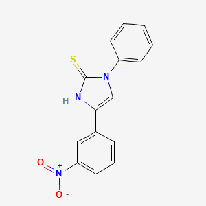 molecular formula C15H11N3O2S B2946858 5-(3-nitrophenyl)-3-phenyl-1H-imidazole-2-thione CAS No. 114660-69-4