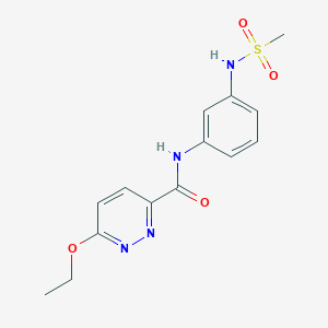 molecular formula C14H16N4O4S B2946859 6-ethoxy-N-(3-(methylsulfonamido)phenyl)pyridazine-3-carboxamide CAS No. 1351616-80-2