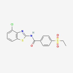 molecular formula C16H13ClN2O3S2 B2946860 N-(4-chlorobenzo[d]thiazol-2-yl)-4-(ethylsulfonyl)benzamide CAS No. 886936-29-4