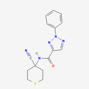 molecular formula C15H15N5OS B2946861 N-(4-cyanothian-4-yl)-2-phenyl-2H-1,2,3-triazole-4-carboxamide CAS No. 1444863-60-8