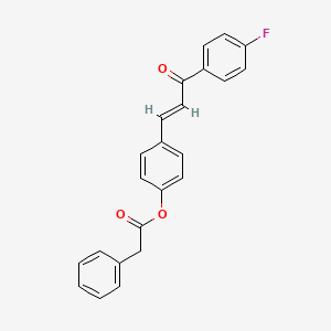 molecular formula C23H17FO3 B2946866 4-[(1E)-3-(4-fluorophenyl)-3-oxoprop-1-en-1-yl]phenyl 2-phenylacetate CAS No. 331460-78-7