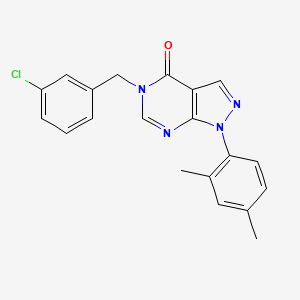 molecular formula C20H17ClN4O B2946870 5-[(3-Chlorophenyl)methyl]-1-(2,4-dimethylphenyl)pyrazolo[3,4-d]pyrimidin-4-one CAS No. 895005-61-5