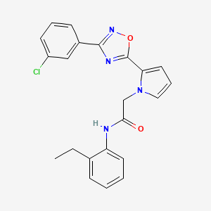 molecular formula C22H19ClN4O2 B2946871 2-{2-[3-(3-chlorophenyl)-1,2,4-oxadiazol-5-yl]-1H-pyrrol-1-yl}-N-(2-ethylphenyl)acetamide CAS No. 1260918-93-1