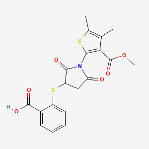 2-({1-[3-(Methoxycarbonyl)-4,5-dimethylthiophen-2-yl]-2,5-dioxopyrrolidin-3-yl}sulfanyl)benzoic acid