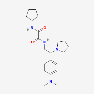 molecular formula C21H32N4O2 B2946887 N1-cyclopentyl-N2-(2-(4-(dimethylamino)phenyl)-2-(pyrrolidin-1-yl)ethyl)oxalamide CAS No. 941994-97-4