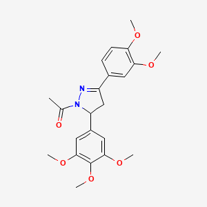 1-[5-(3,4-Dimethoxyphenyl)-3-(3,4,5-trimethoxyphenyl)-3,4-dihydropyrazol-2-yl]ethanone