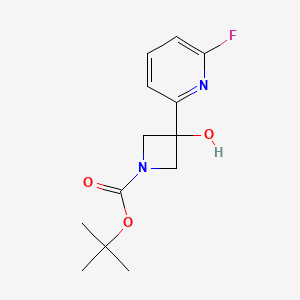 molecular formula C13H17FN2O3 B2946900 Tert-butyl 3-(6-fluoropyridin-2-yl)-3-hydroxyazetidine-1-carboxylate CAS No. 2551115-43-4