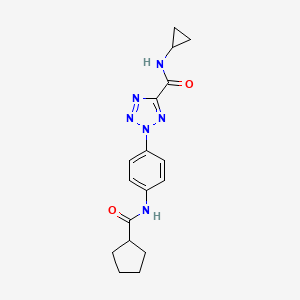 2-(4-(cyclopentanecarboxamido)phenyl)-N-cyclopropyl-2H-tetrazole-5-carboxamide