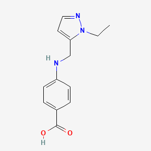 molecular formula C13H15N3O2 B2946912 4-{[(1-ethyl-1H-pyrazol-5-yl)methyl]amino}benzoic acid CAS No. 1006963-97-8