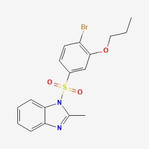 molecular formula C17H17BrN2O3S B2946913 1-(4-bromo-3-propoxybenzenesulfonyl)-2-methyl-1H-1,3-benzodiazole CAS No. 1428152-30-0