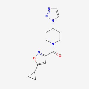 (4-(1H-1,2,3-triazol-1-yl)piperidin-1-yl)(5-cyclopropylisoxazol-3-yl)methanone