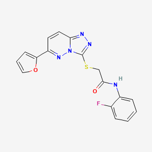 molecular formula C17H12FN5O2S B2946919 N-(2-fluorophenyl)-2-[[6-(furan-2-yl)-[1,2,4]triazolo[4,3-b]pyridazin-3-yl]sulfanyl]acetamide CAS No. 894067-16-4