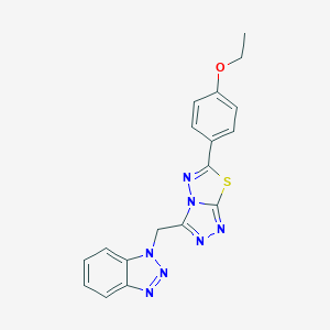 molecular formula C18H15N7OS B294692 4-[3-(1H-1,2,3-benzotriazol-1-ylmethyl)[1,2,4]triazolo[3,4-b][1,3,4]thiadiazol-6-yl]phenyl ethyl ether 