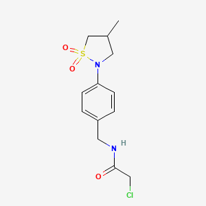2-Chloro-N-[[4-(4-methyl-1,1-dioxo-1,2-thiazolidin-2-yl)phenyl]methyl]acetamide