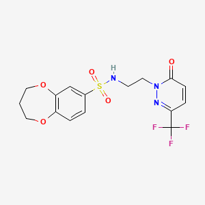 N-[2-[6-Oxo-3-(trifluoromethyl)pyridazin-1-yl]ethyl]-3,4-dihydro-2H-1,5-benzodioxepine-7-sulfonamide