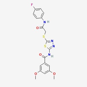 N-[5-({[(4-fluorophenyl)carbamoyl]methyl}sulfanyl)-1,3,4-thiadiazol-2-yl]-3,5-dimethoxybenzamide