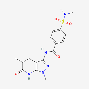 molecular formula C17H21N5O4S B2946947 N-(1,5-dimethyl-6-oxo-4,5,6,7-tetrahydro-1H-pyrazolo[3,4-b]pyridin-3-yl)-4-(N,N-dimethylsulfamoyl)benzamide CAS No. 1173269-54-9