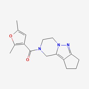 molecular formula C16H19N3O2 B2946949 (2,5-二甲基呋喃-3-基)(3,4,8,9-四氢-1H-环戊并[3,4]吡唑并[1,5-a]吡嗪-2(7H)-基)甲苯酮 CAS No. 2034509-08-3