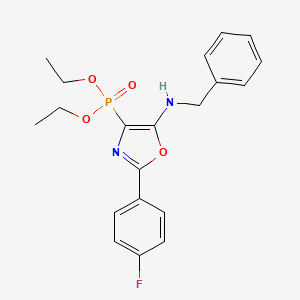 molecular formula C20H22FN2O4P B2946952 N-benzyl-4-diethoxyphosphoryl-2-(4-fluorophenyl)-1,3-oxazol-5-amine CAS No. 321685-77-2