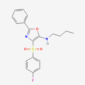N-butyl-4-((4-fluorophenyl)sulfonyl)-2-phenyloxazol-5-amine