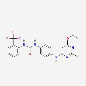molecular formula C22H22F3N5O2 B2946957 1-(4-((6-异丙氧基-2-甲基嘧啶-4-基)氨基)苯基)-3-(2-(三氟甲基)苯基)脲 CAS No. 1021060-02-5