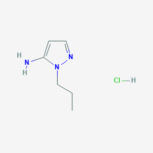 molecular formula C6H12ClN3 B2946961 1-Propyl-1H-pyrazol-5-amine hydrochloride CAS No. 2172096-53-4