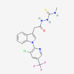 2-(2-{1-[3-chloro-5-(trifluoromethyl)-2-pyridinyl]-1H-indol-3-yl}acetyl)-N-methyl-1-hydrazinecarbothioamide