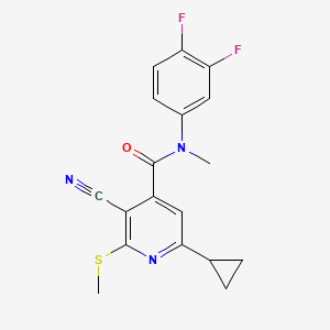 3-cyano-6-cyclopropyl-N-(3,4-difluorophenyl)-N-methyl-2-(methylsulfanyl)pyridine-4-carboxamide