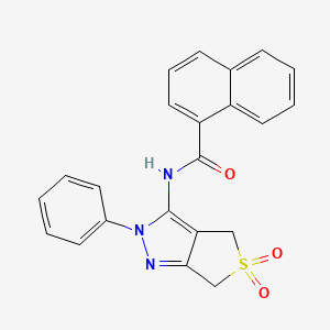 molecular formula C22H17N3O3S B2946975 N-(5,5-dioxo-2-phenyl-4,6-dihydrothieno[3,4-c]pyrazol-3-yl)naphthalene-1-carboxamide CAS No. 681266-10-4