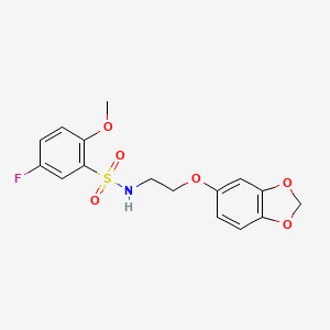 N-(2-(benzo[d][1,3]dioxol-5-yloxy)ethyl)-5-fluoro-2-methoxybenzenesulfonamide