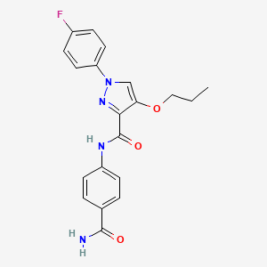 N-(4-carbamoylphenyl)-1-(4-fluorophenyl)-4-propoxy-1H-pyrazole-3-carboxamide