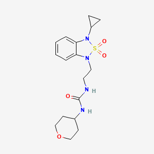 molecular formula C17H24N4O4S B2947007 3-[2-(3-Cyclopropyl-2,2-dioxo-1,3-dihydro-2lambda6,1,3-benzothiadiazol-1-yl)ethyl]-1-(oxan-4-yl)urea CAS No. 2097903-80-3