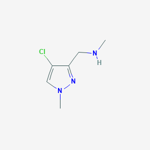 molecular formula C6H10ClN3 B2947009 1-(4-Chloro-1-methyl-1H-pyrazol-3-yl)-N-methylmethanamine CAS No. 1345510-60-2