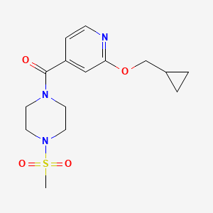 molecular formula C15H21N3O4S B2947013 (2-(Cyclopropylmethoxy)pyridin-4-yl)(4-(methylsulfonyl)piperazin-1-yl)methanone CAS No. 2034359-10-7