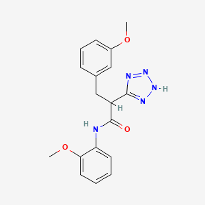 molecular formula C18H19N5O3 B2947016 N-(2-methoxyphenyl)-3-(3-methoxyphenyl)-2-(2H-tetrazol-5-yl)propanamide CAS No. 483993-48-2
