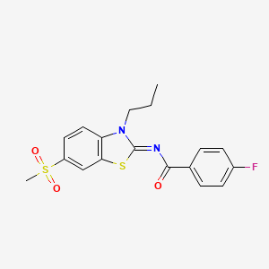 4-fluoro-N-(6-methylsulfonyl-3-propyl-1,3-benzothiazol-2-ylidene)benzamide
