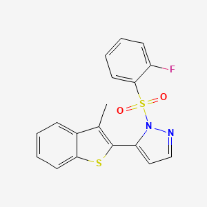 1-[(2-fluorophenyl)sulfonyl]-5-(3-methyl-1-benzothiophen-2-yl)-1H-pyrazole